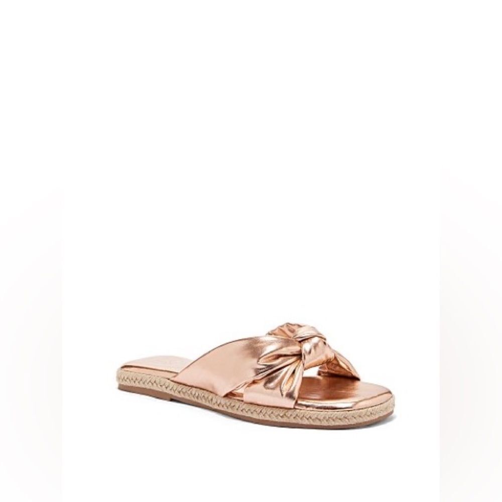New York & Co Guadalup rose gold slip on sandals